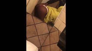 Getting Sloppy Top in the Restaurant Bathroom from Cheating Ebony Thot